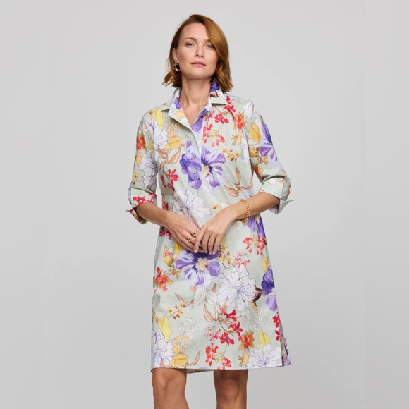 Hinson Wu Dresses & Skirts - Hinson Wu Charlotte 3/4 Sleeve Watercolor Floral Dress, Current, Regular $350